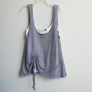 Smitten Double Layer Grey-White Tank Top